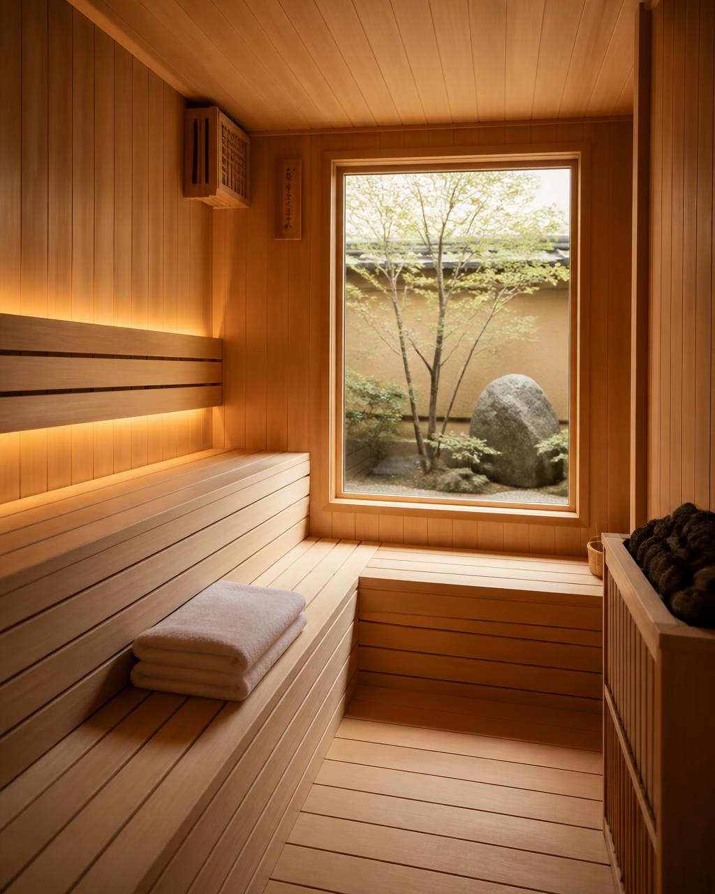 Sauna japonais en bois